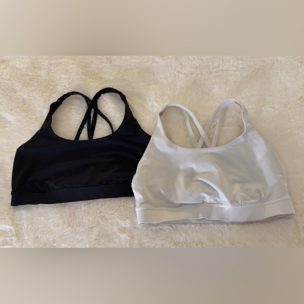 lululemon athletica Black and White Strappy Sports Bras